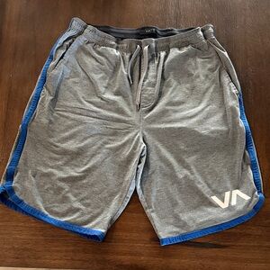 RVCA XL Men's Gray and Blue Athletic Shorts